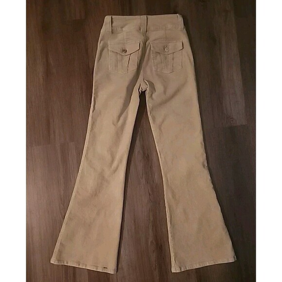 Women's Corduroy Pants Tan Small Forever 21 Flare Utility Oatmeal Wide-Leg - Picture 2 of 7